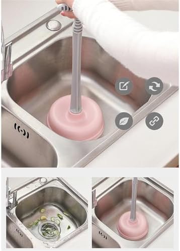 Heavy Duty Toilet Plunger with Holder and Long Handle