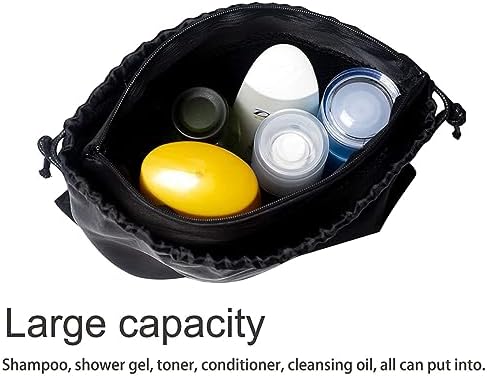 Shower Bag Tote with Zipper and Drawstring