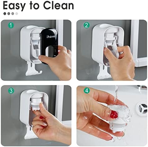 iHave Toothbrush Holder with Dispenser - Easy Mount Sturdy and Stylish