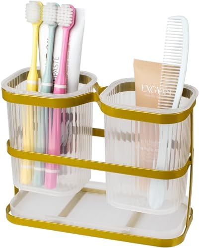 VACONICO Gold Toothbrush Holders Set for Family Bathrooms