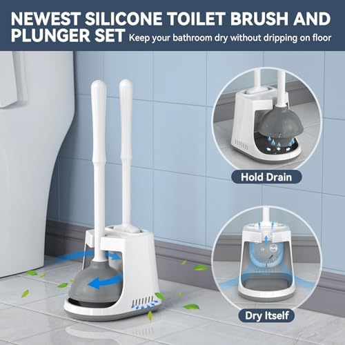 LOVROY Toilet Plunger and Brush Combo Set