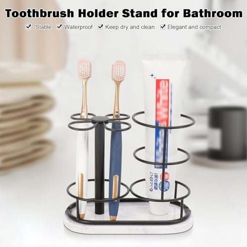 HarJue Matte Black Toothbrush Holder Stand