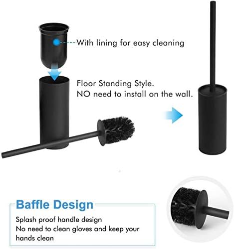 BGL 304 Stainless Steel Black Toilet Brush Set