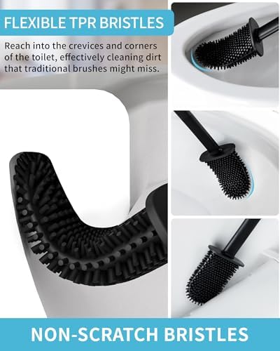 MRSIGA Toilet Brush and Holder Set 2 Pack