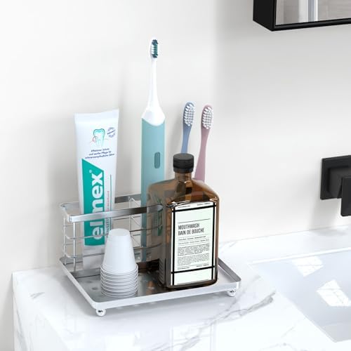 Luxspire Toothbrush Holders for Bathroom 3-Slot Silver