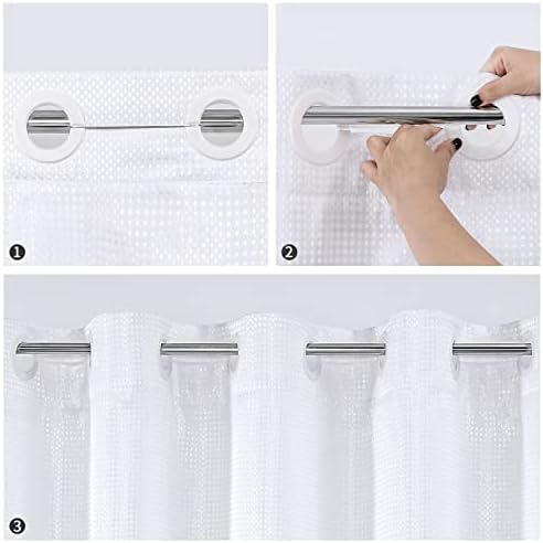 MitoVilla White Waffle Shower Curtain 36x74