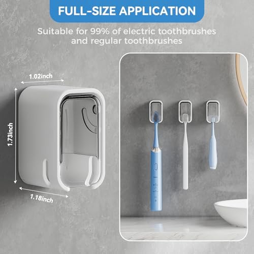 MOPMS Wall Mounted Toothbrush Holder 2PCS