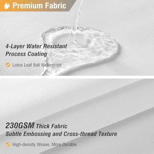 BTTN Linen Textured Shower Curtain Set - 60 x 84 Inch White