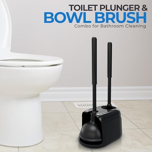 Utopia Home Toilet Plunger and Brush Set with Holder