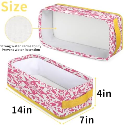 Geometric Flower Toilet Paper Storage Basket with Handle