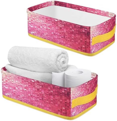 Pink Polka Dots Toilet Paper Storage Basket with Handle