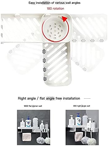 TYZK 180 Degree Rotatable Corner Shower Shelf
