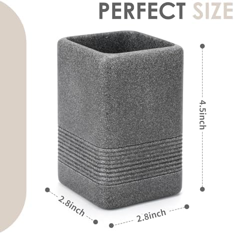 INIUNIK 2PCS Resin Toothbrush Holder Set Dark Grey