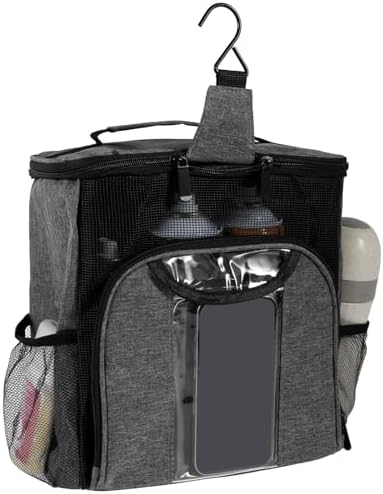 Portable Shower Caddy for Dorm Bathroom and Travel - Grey