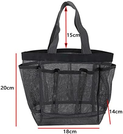 Mesh Shower Caddy Basket with Handle - Black