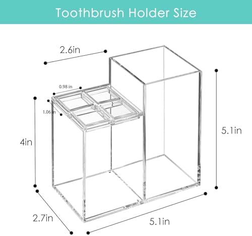 Clear Acrylic Toothbrush Holder with 5 Slots