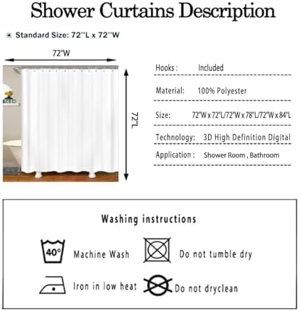 Feelyou Nautical Themed Shower Curtain Set 72x78