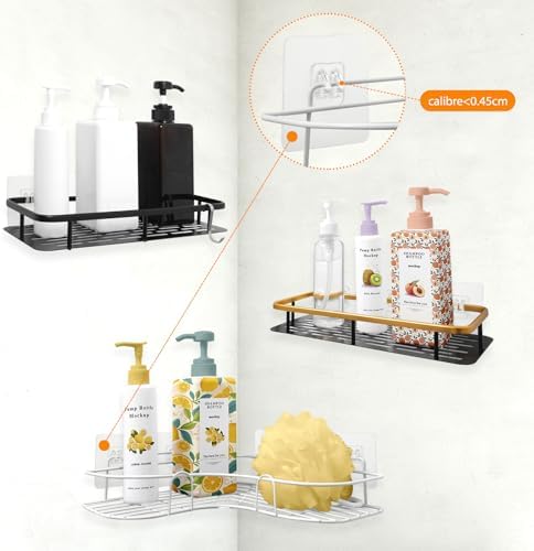 Cecliy 16-Pack Adhesive Hooks for Shower Caddy and More