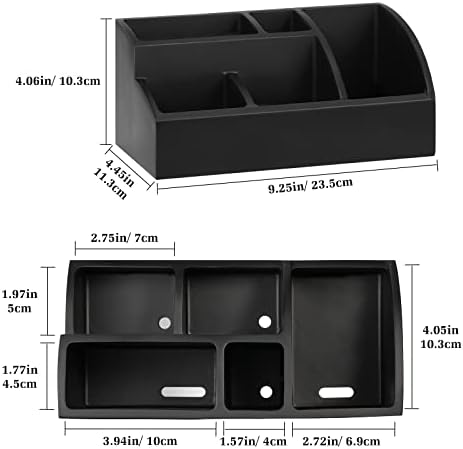 Luxspire 5 Slot Bathroom Counter Organizer with Drainage Matte Black