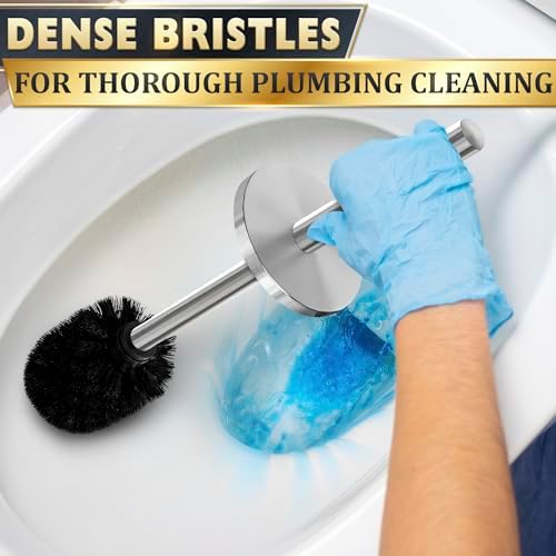 Novsix Stainless Steel Toilet Brush and Holder Set