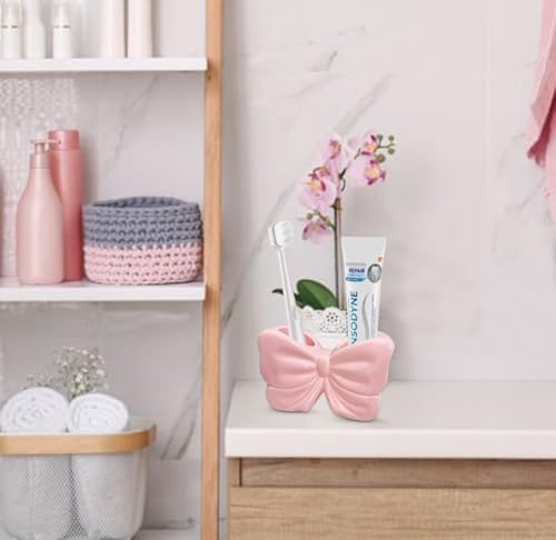 CASTATEO Bow-Shaped Ceramic Toothbrush Holder