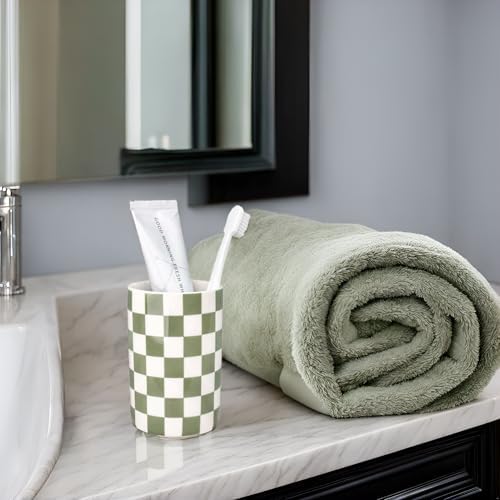 Nakor Home Sage Green Ceramic Toothbrush Holder