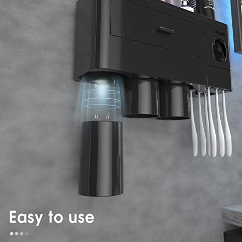 iHave Wall Mounted Toothbrush Holder with Dispenser and Drawer