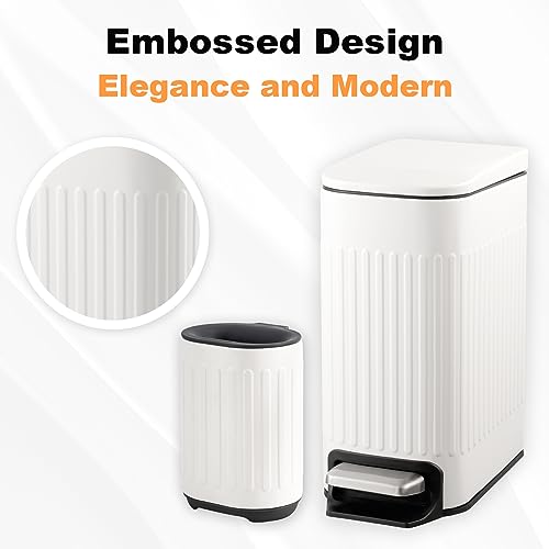 TrashAid Bathroom Trash Can with Toilet Brush Set 1