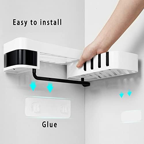 BAHELS Shower Caddy Corner Shelf Black and White
