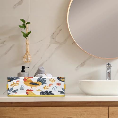 Cute Funny Chicken Toilet Paper Basket with Handles