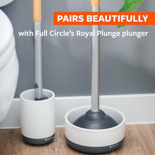 Full Circle Scrub Queen Toilet Brush with Ceramic Holder and Diatomaceous Earth Disk