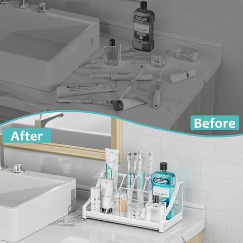 OVICAR Toothbrush Holder 7 Slots Instant Dry Bathroom Organizer