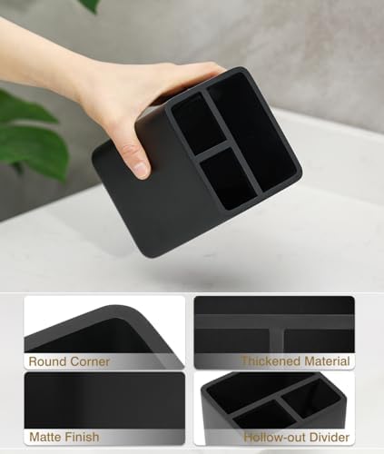 Luxspire 3 Slots Toothbrush Holder Matte Black