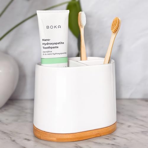 Daily Ritmo Large Toothbrush Holder with Bamboo Base