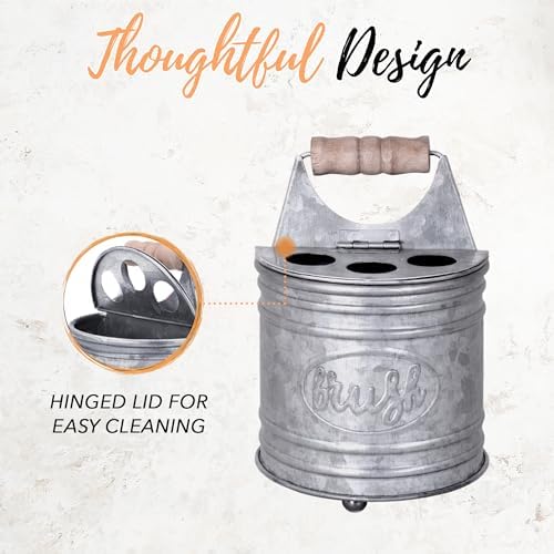 Autumn Alley Galvanized Toothbrush Holder - Farmhouse Style