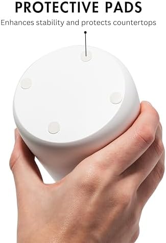 Matte White Toothbrush Holder with Cup and Floss Organizer