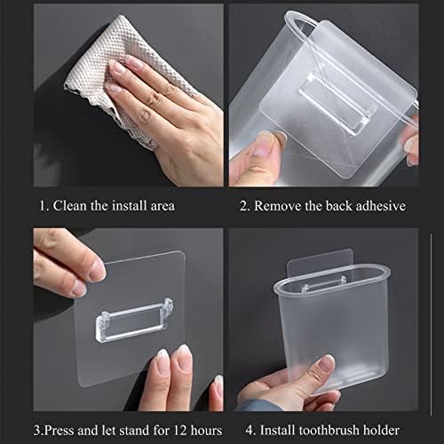 Self Adhesive Wall Mounted Toothbrush Holder for Bathroom