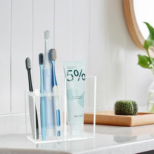 Clear Acrylic Toothbrush Holder with 5 Slots