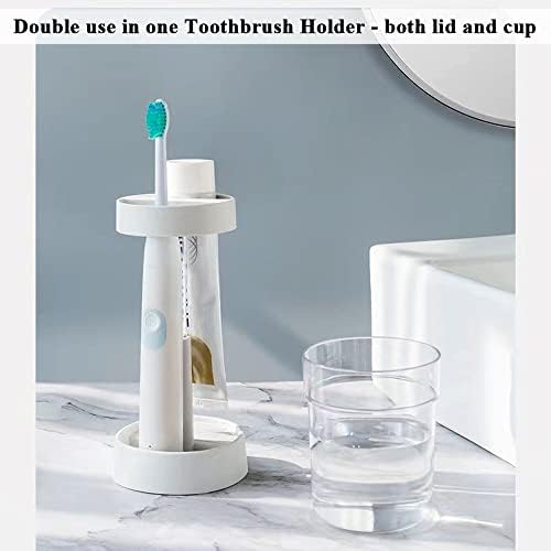Meiloi Toothbrush Holder with Cup and Cover