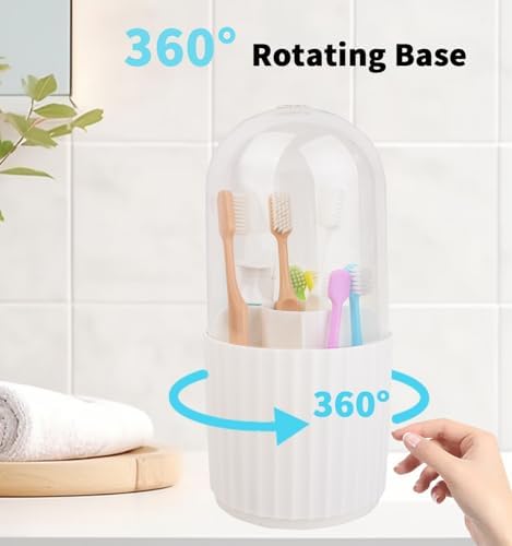 OOXYG Large Capacity Toothbrush Holder with Lid and 5 Slots