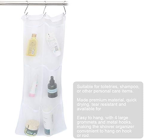 Srliya Large Shower Caddy with 4 Grommets and Metal Hooks