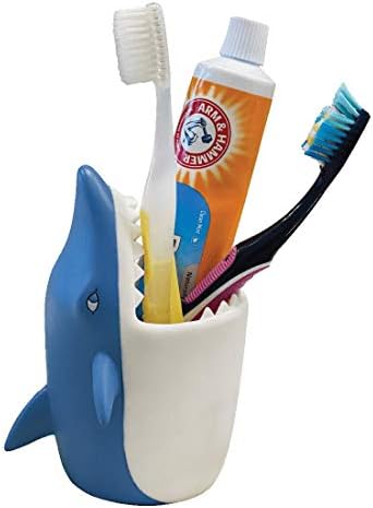 Kids Toothbrush Holder with Drainage - Shark Animal Design