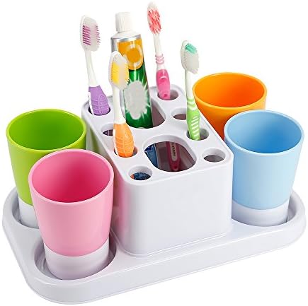 Eslite Toothbrush Holder and Large Organizer Stand for Bathroom