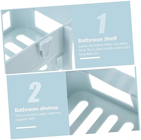 Amosfun Adhesive Shower Caddy with Dry Storage