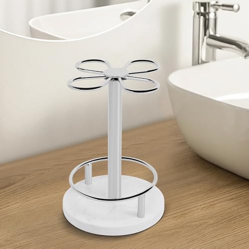HarJue Chrome Toothbrush Holder with Marble Base