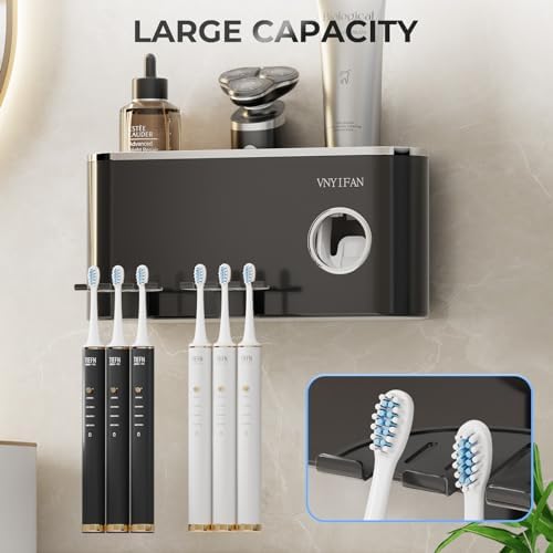 VNYIFAN 4 in 1 Toothbrush Holder Set with 6 Slots and 2 Cups