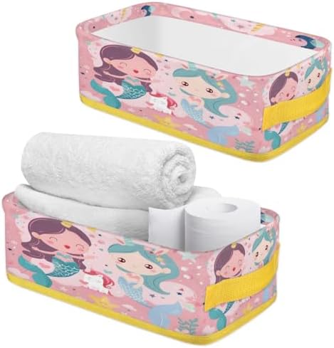 Tablerazzi Cute Cartoon Mermaid Toilet Paper Basket with Handle