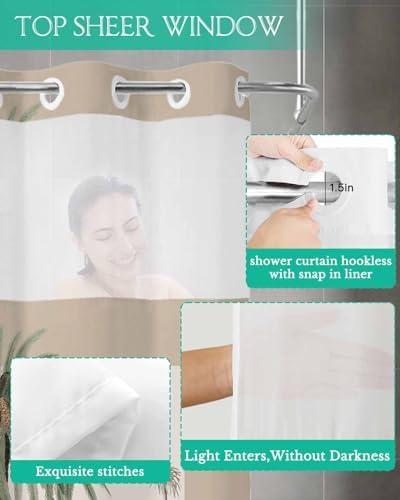 Prime Leader No Hook Geometric Shower Curtain Set 72x72 1