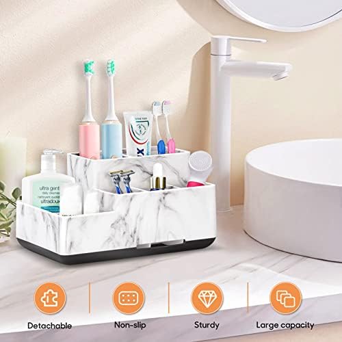 DoubleCare Detachable Toothbrush and Toothpaste Holder with 5 Compartments