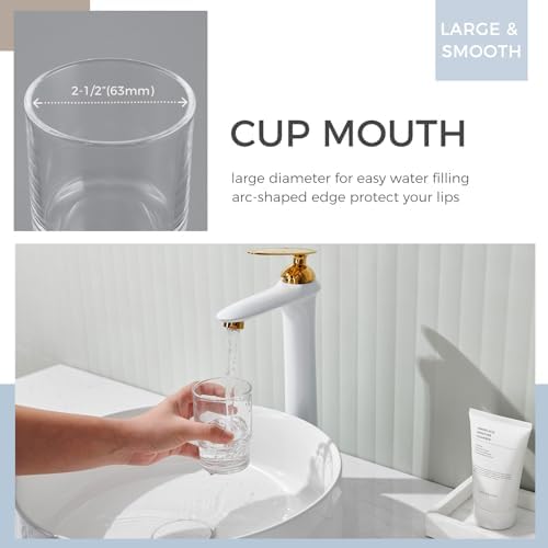 Aomasi Bathroom Glass Cup Toothbrush and Toothpaste Holder Mouthwash Tumbler
